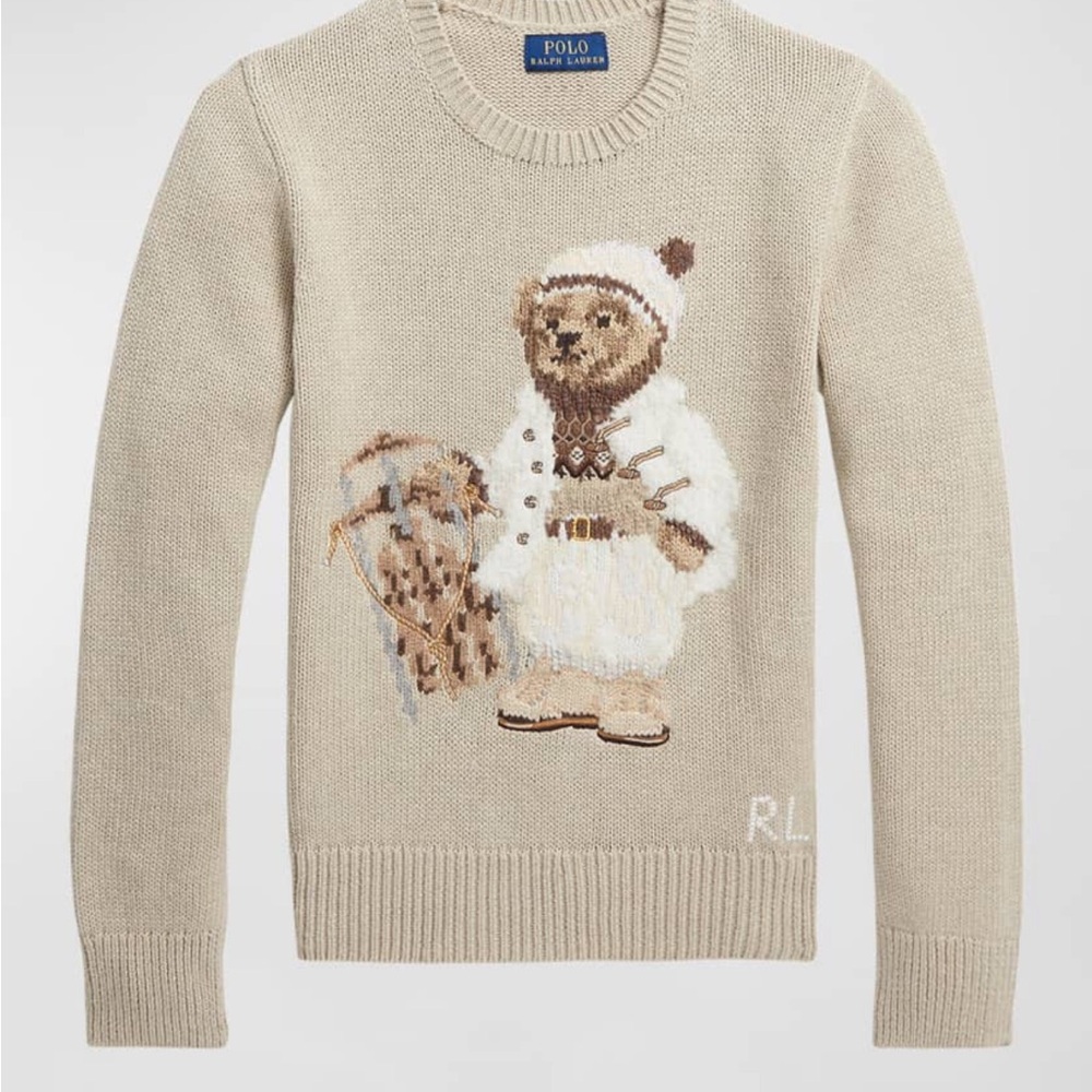 Ralph Lauren Beige Polo Bear Sweater